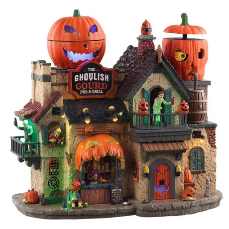 The Ghoulish Gourd Pub and Grill Lemax Spooky Town Sights and Sounds - Mill Race Garden Centre