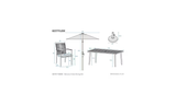 Kettler Charlbury Signature Merano 6-seat metal dining set with 170x90cm table, parasol, and base, outdoor furniture.