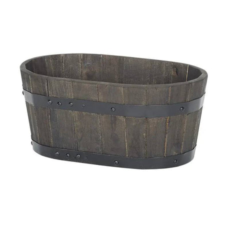 38cm Burnt Finish Rustic Oval Trough - Mill Race Garden Centre