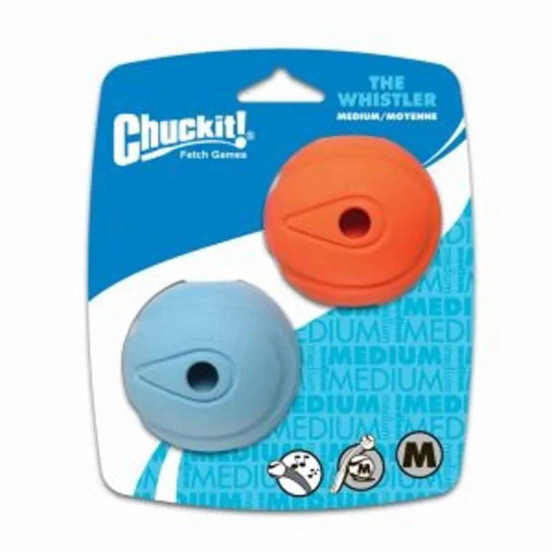 Chuckit The Whistler Ball 2 Pack  Medium 6.5cm