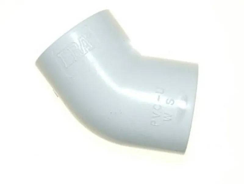 White 45 degree elbow for 2 inch bore PVC-U pipe - Mill Race Garden Centre