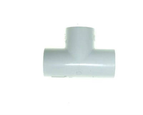 White PVC-U straight tee, for 0.5 Inch bore PVC-U pipe - Mill Race Garden Centre