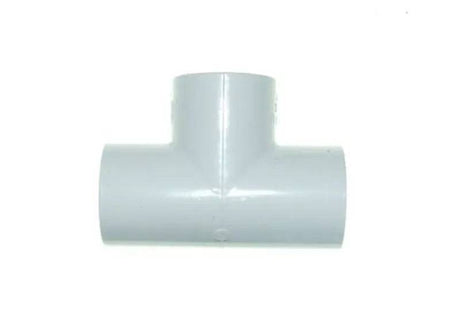 White PVC-U straight tee, for 1 inch bore PVC-U pipe - Mill Race Garden Centre