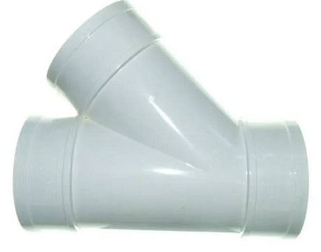 White PVC-U swept tee, for 4 Inch bore PVC-U pipe - Mill Race Garden Centre