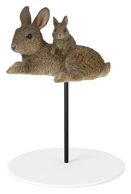 Vivid Arts Mother and Baby Rabbit Plant Pal Resin Ornament - Mill Race Garden Centre