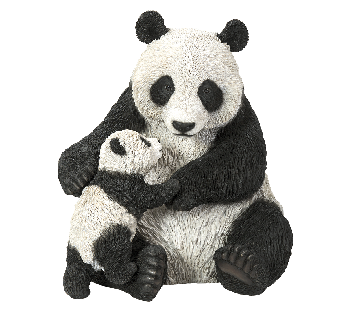 Resin Vivid Arts ornament of a mother and baby panda from the Natures Friends collection, showcasing detailed panda figures.