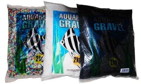 Aquarium Substrate Coloured Gravel 1-2mm 2kg Black White Or Multi - Mill Race Garden Centre