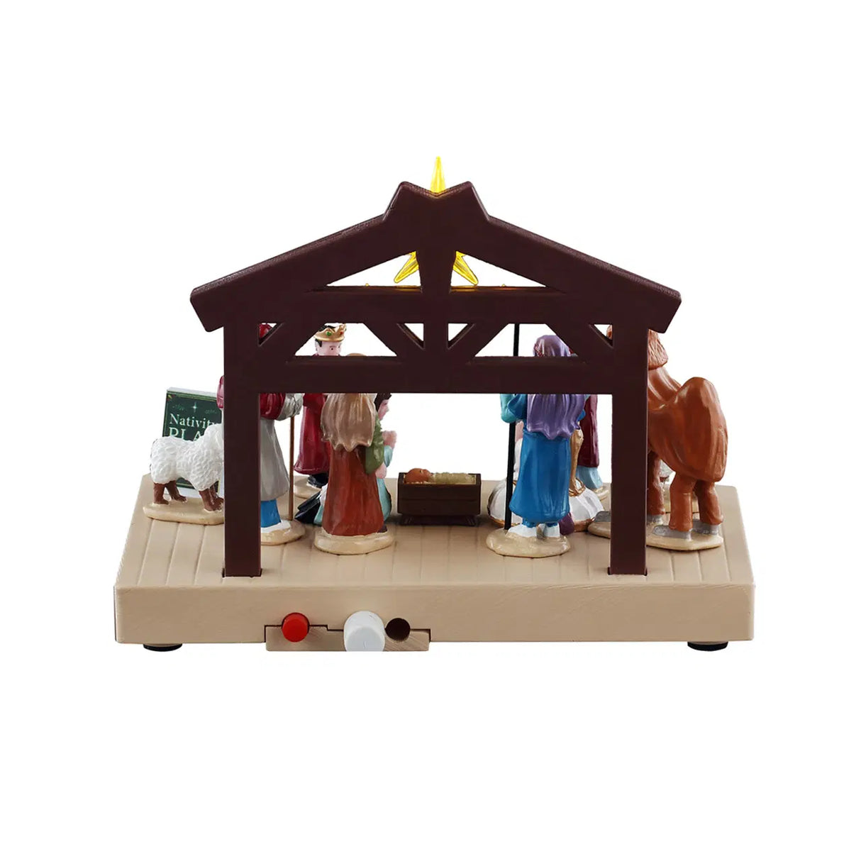 Lemax Nativity Play table accent with figures and stable for Christmas village display, battery-operated 4.5V holiday decoration