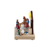Lemax Nativity Play table accent featuring figurines and scene for Christmas village display, powered by 4.5V battery.