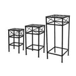 3-Piece Nested Cross Hatch Square Plant Stands - Mill Race Garden Centre