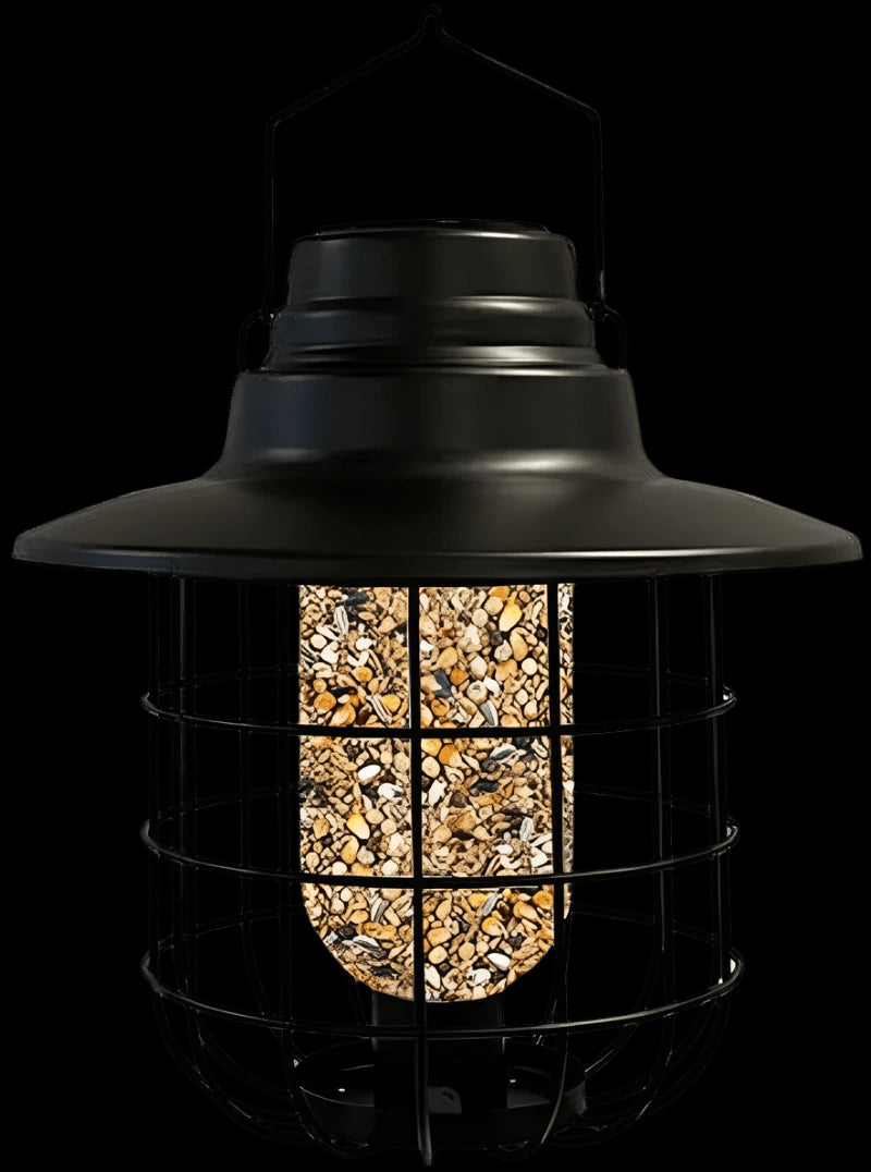 Panacea Solar Caged Barn Light Bird Seed Feeder - Mill Race Garden Centre