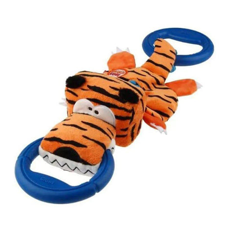 GiGwi Iron Grip Tiger Plush Tug Toy with TPR Handle - Mill Race Garden Centre