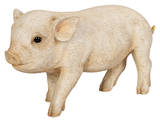 Pink resin pig ornament from Vivid Arts Pet Pals collection, detailed depiction of a micro pig for decorative display.