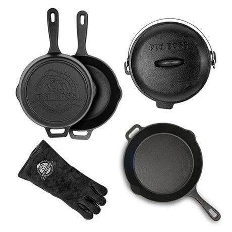 Pit Boss 6 Piece Cast Iron Skillet Starter Kit - Mill Race Garden Centre