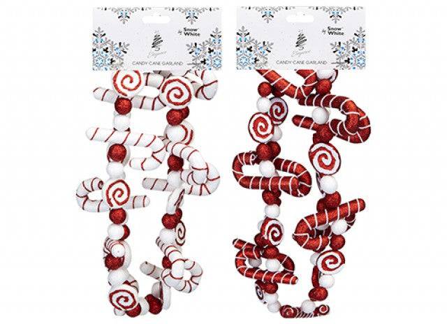 140cm Candy Cane Garland Decoration Assorted