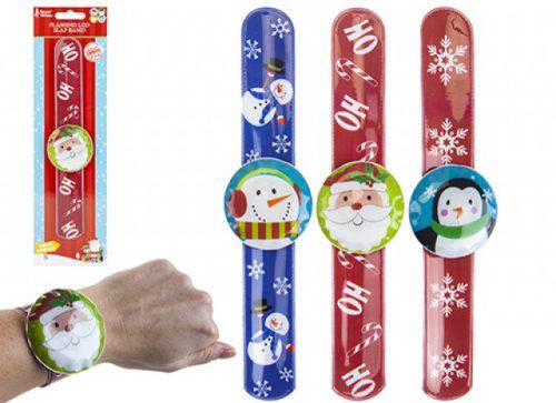 LED Flashing Christmas Snap Band 3 Assorted