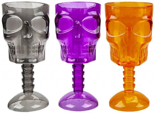 Skull Drinking Goblet With Sticker Assorted - Mill Race Garden Centre