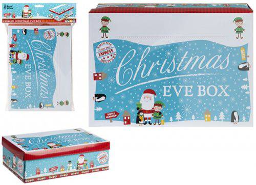 Small Blue Character Christmas Eve Box with Pen