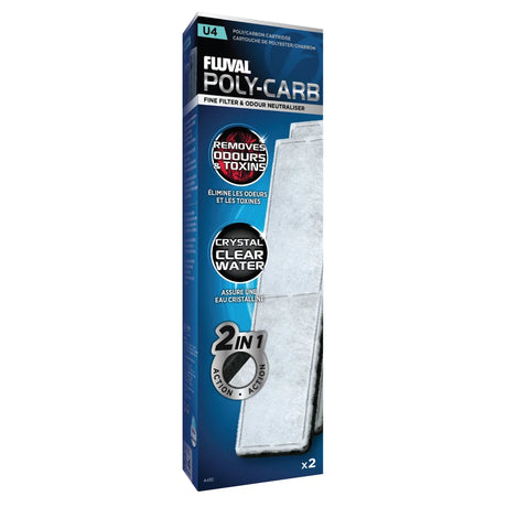 Fluval Poly-Carb Cartridge for U4 Underwater Filter, 2-Pack - Mill Race Garden Centre