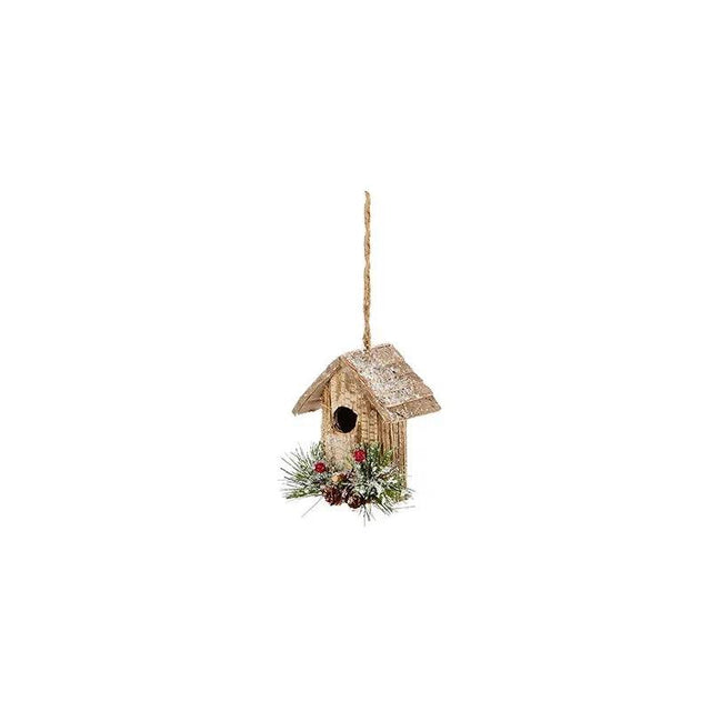 10x9cm Natural Bird House w - Mill Race Garden Centre