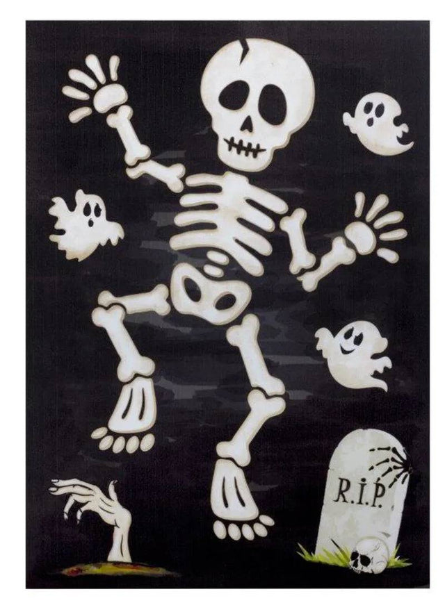 40cm Skeleton and Ghost Halloween Sticker by Premier - Mill Race Garden Centre