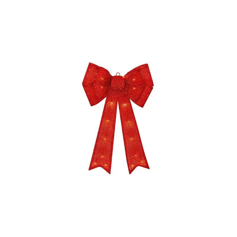 50cm BO Red Fabric Bow with - Mill Race Garden Centre