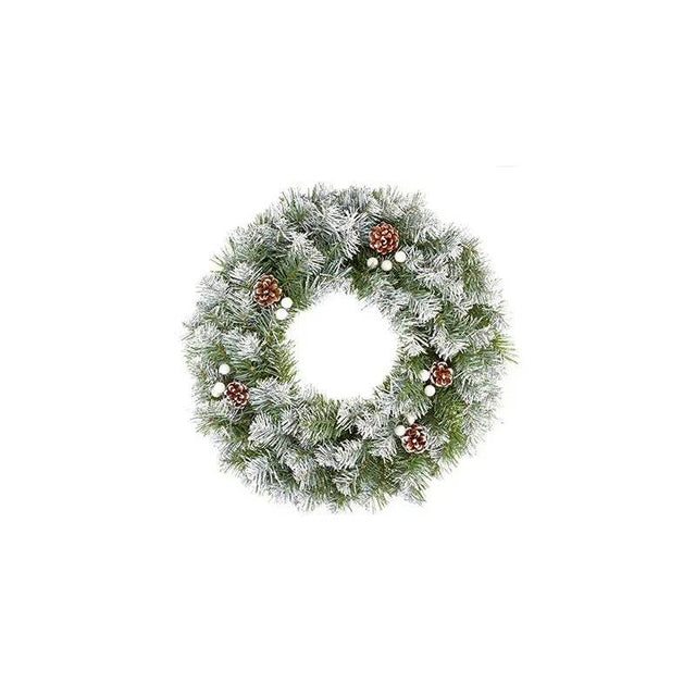 50cm Snow Tipped Wreath - Mill Race Garden Centre