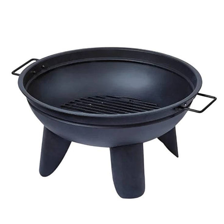 Black Circular Metal Fire Pit 57 x 31cm by Premier - Mill Race Garden Centre