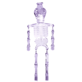 Ten battery-operated LED skeletons for Halloween by Premier Decorations, displayed with glowing lights and spooky details.