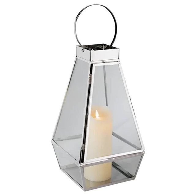 Stainless Steel Lantern Large Square Base - Mill Race Garden Centre