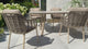 4 Seasons Outdoor Puglia 6 Seat Oval Dining Set with Manolo Table in Latte