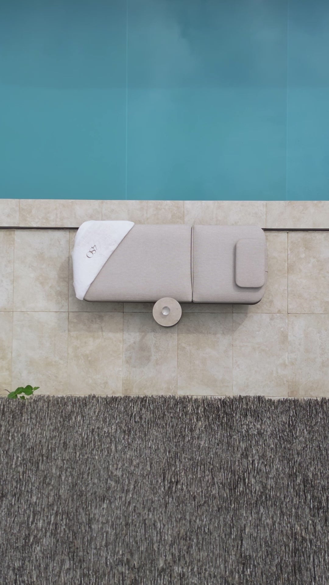 4 Seasons Outdoor Milano Terre Sunbed Latte with Cushion & Headrest