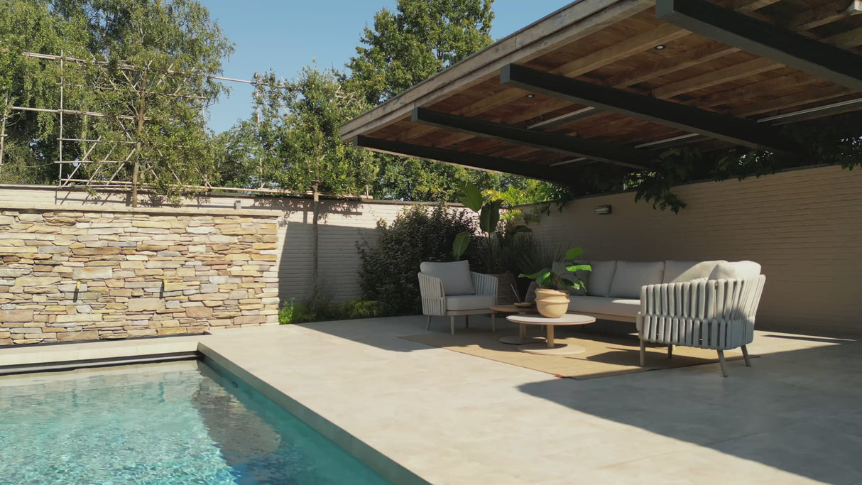 4 Seasons Outdoor Eva Lounge Set with 2 Monroe Coffee Tables & Gentle Support Table