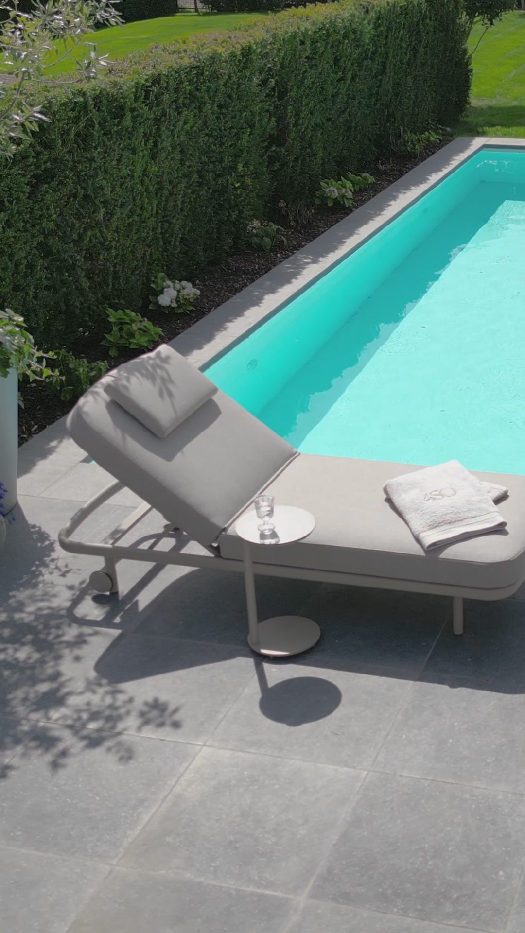 4 Seasons Outdoor Milano Sunbed Latte with Cushion & Headrest Latte