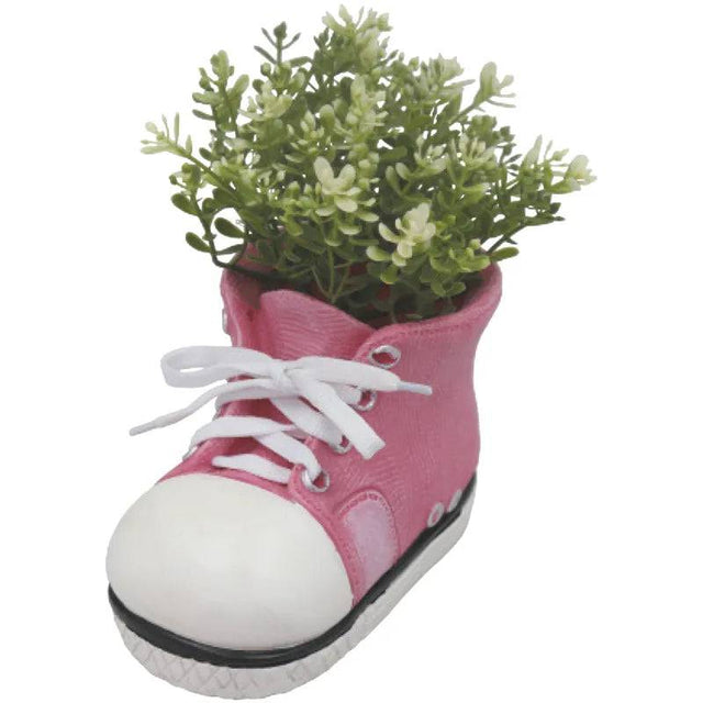 Boot Planter Pink Frost Proof Polyresin - Mill Race Garden Centre