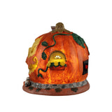 Lemax Spooky Town pumpkin skull house table accent with spooky Halloween design and detailed haunted house features.
