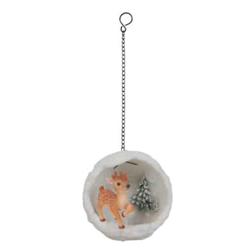 Hanging Reindeer in Mini Snowball by Vivid Arts - Mill Race Garden Centre