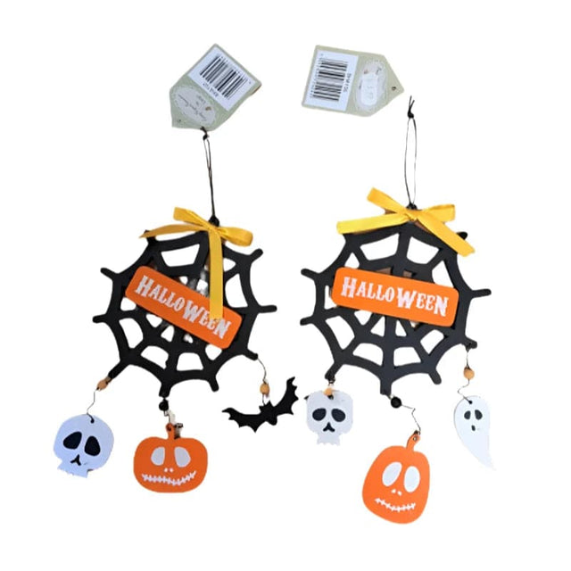 23cm Halloween Hanging Wooden Decoration Assorted - Mill Race Garden Centre