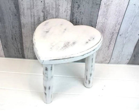 Mango Wood White Stool - Mill Race Garden Centre