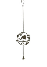 Gray metal Robin hanger by Richard Lang & Son Ltd, suitable for outdoor use as a decorative garden or windchime accessory.