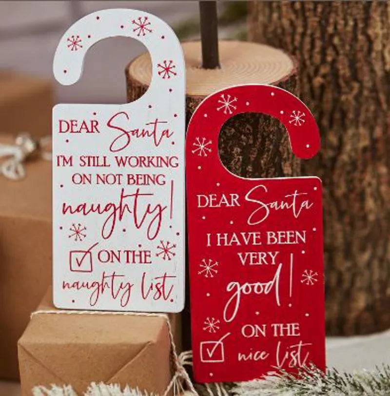 Naughty and Nice Reversible Door Hanger by Langs