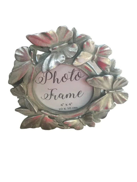 Round Photo Frame with 3D Butterflies 17cm - Mill Race Garden Centre