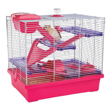 Rosewood Pico XL Pink and Purple Hamster Cage - Mill Race Garden Centre