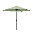 Kettler 3m wind-up parasol with sage canopy, grey frame, auto tilt, and night cover for outdoor shading and furniture.
