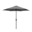 Kettler 3m wind-up parasol with slate canopy, grey frame, auto tilt, and night cover for outdoor shading.