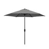 Kettler 3m wind-up parasol with slate canopy, grey frame, auto tilt, and night cover for outdoor shading.