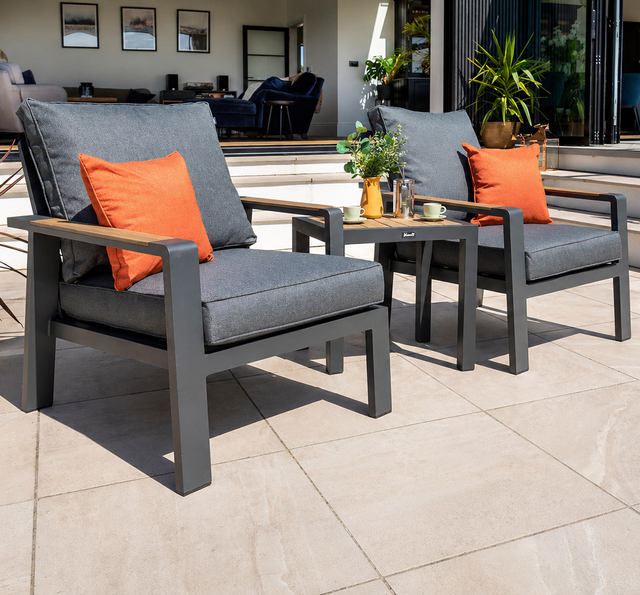 Hartman Sonas Bistro Set with metal table and chairs, perfect for outdoor seating and garden relaxation.