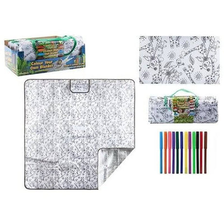 Summit Colour-in Picnic Rug with 6 Washable Pens 125 x 125cm - Mill Race Garden Centre