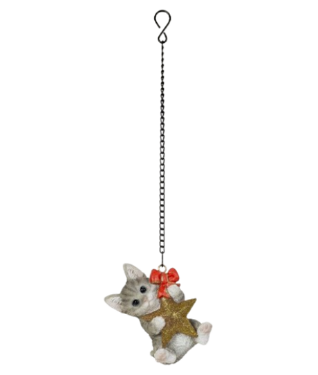 Pet Pal Hanging Tabby Kitten with Star by Vivid Arts - Mill Race Garden Centre