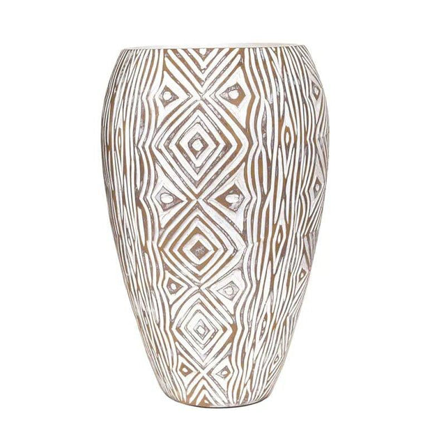 Geometric Design Vase 32.5cm - Mill Race Garden Centre